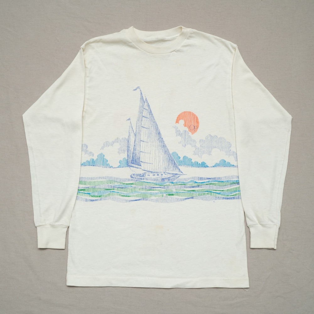 Vintage 70s 80s OP‎ Ocean Pacific Sailboat Long Sleeve T Shirt Adult XS Rare